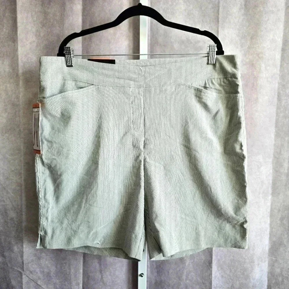 Hilary Radley Blue White Striped Pullon Shorts NWT XXL - Picture 1 of 6